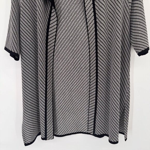 Exclusively Misook Womens Black pattern Open Cardigan jacket size large - Picture 3 of 14